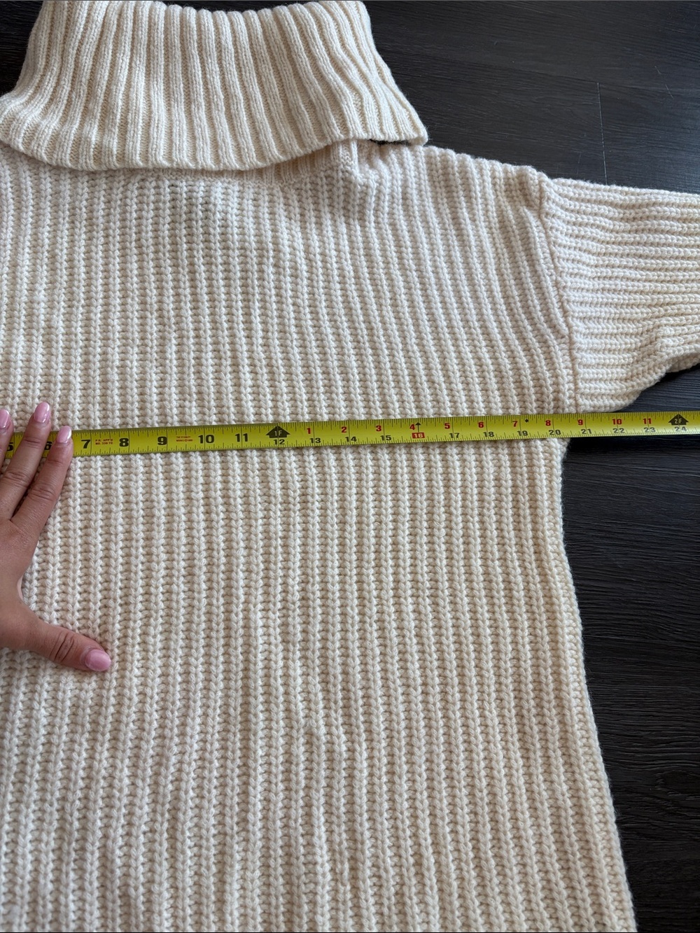 Ralph Lauren wool & alpaca chunky Cream Turtleneck Knit Sweater large - Picture 11 of 12